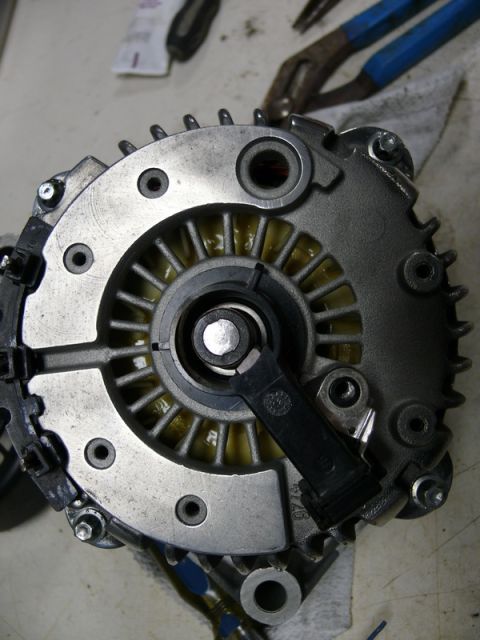 Car alternator with black electrical connector