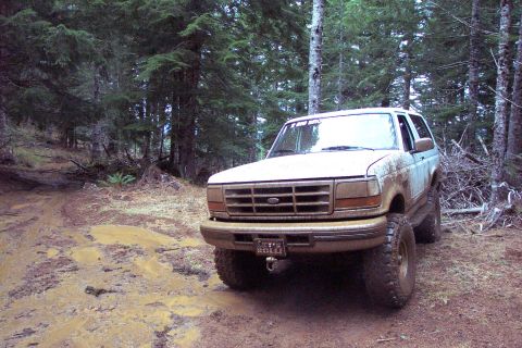 1996 Ford Bronco - Takes a little more effort to get the doors dirty with the rock slider step boards. (2/21/2004)