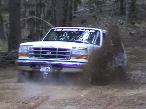 1996 Ford Bronco - Exiting the other side(2). (by Anne) (2/21/2004)