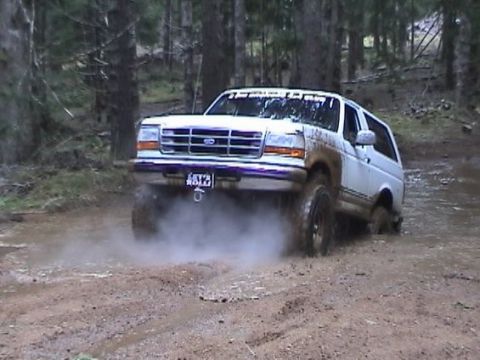 1996 Ford Bronco - Exiting the other side(3). (by Anne) (2/21/2004)