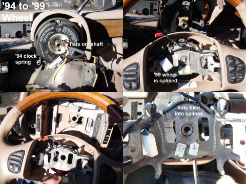 1994 Ford Crown Victoria - Because the foam cover was slipping on the steel rim; and because the clock spring is broken and no longer available; and because the '94 c…