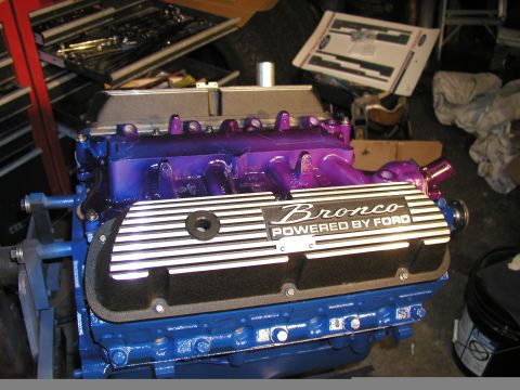 1988 Ford Bronco - Valve covers on, from Jeff's Bronco Graveyard