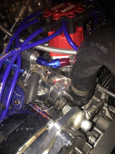 1982 Ford Bronco - Engine bay details show a red MSD distributor cap and blue spark plug wires with chrome accents.