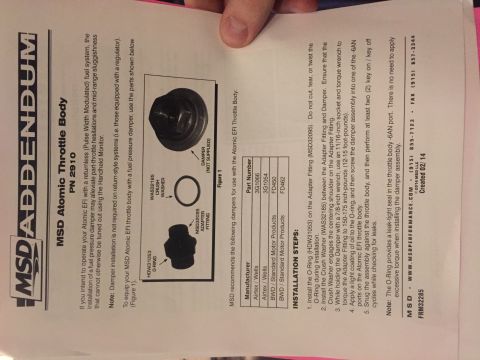 1982 Ford Bronco - Installation instructions for the MSD Atomic Throttle Body, including part numbers and steps.
