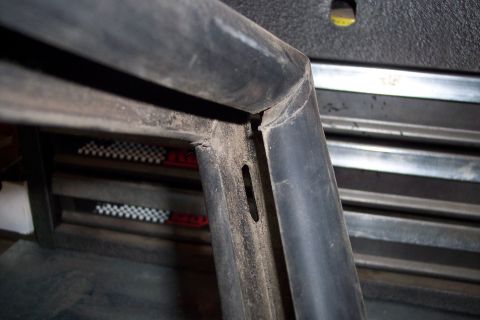 1990 Ford Bronco - Close-up view of a slider gasket, showing its construction and wear.