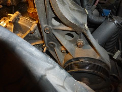 1993 Ford Bronco - Original Ford power steering pump and bracket.