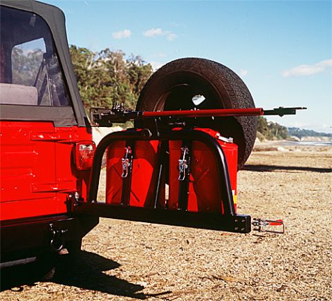1990 Ford Bronco - This Jeep is equipped with a rear carrier holding a spare tire and two jerry cans.