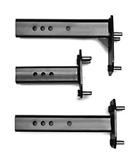 1990 Ford Bronco - Three trailer hitch receivers are shown, each with multiple mounting hole options. The Supermotors.net logo is visible at the bottom.