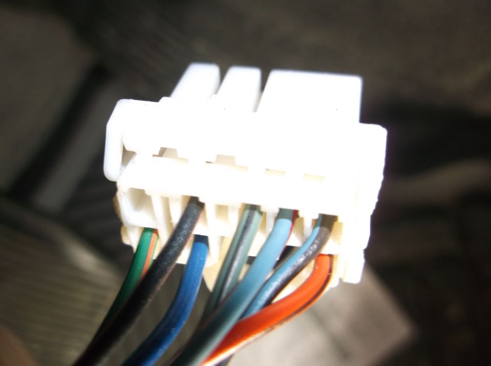 White electrical connector with multiple colored wires