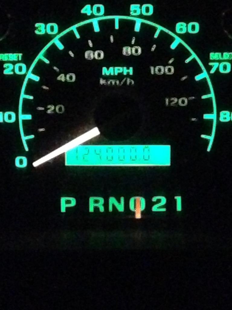 Close-up of a car's dashboard showing gear indicator (N selected) and speedometer.
