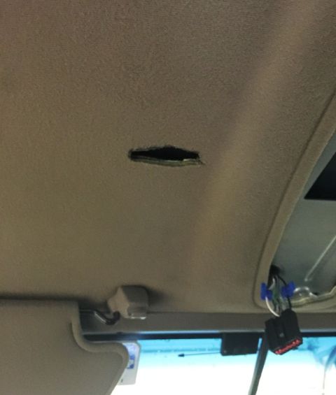 1996 Ford Bronco - Just another view. Click on the image and you can see the headliner thickness a little better.