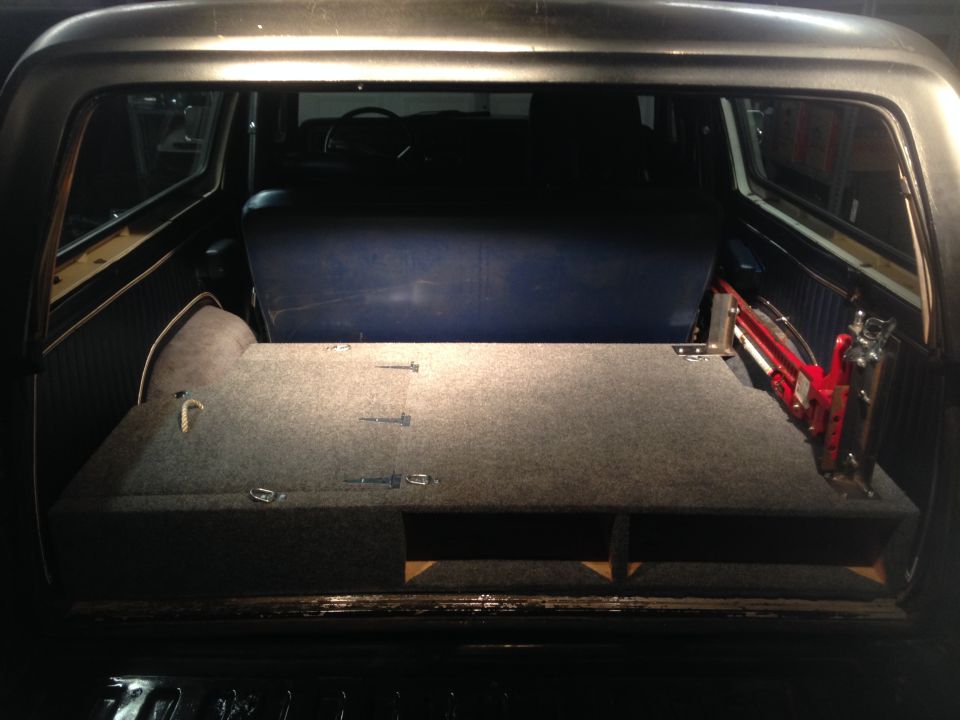 1979 Ford Bronco interior storage box and rear seat