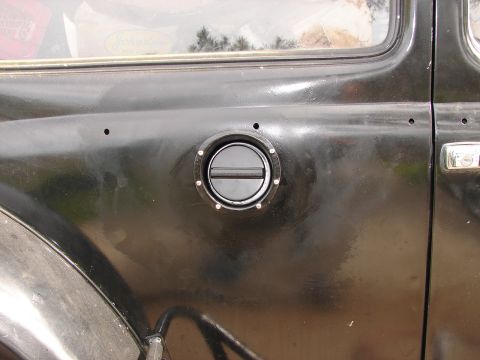 1964 Volkswagen Beetle - The fuel filler door on this classic Volkswagen Beetle appears to be original.