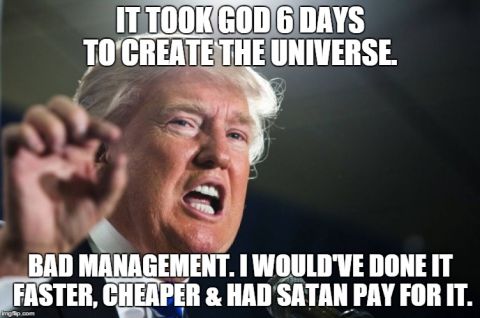 1995 Mercury Grand Marquis - Meme Donald Trump with a quote about creation and management.
