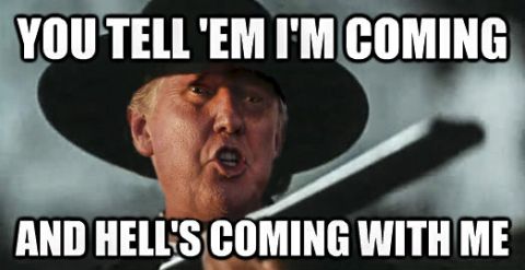 1995 Mercury Grand Marquis - A meme features a man in a cowboy hat with the text "YOU TELL 'EM I'M COMING AND HELL'S COMING WITH ME". The man appears to be holding a sw…