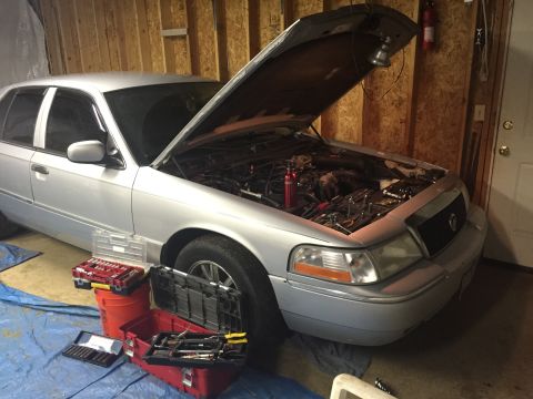 2003 Mercury Grand Marquis - Working on the timing guides.