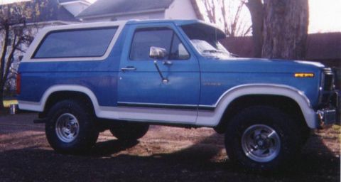 1983 Ford Bronco - Right side with temp paint job.