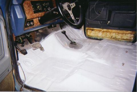 1983 Ford Bronco - Driver side interior repaired & repainted