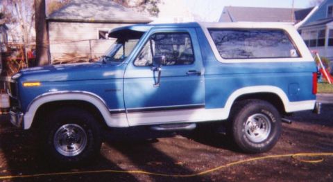 1983 Ford Bronco - Left side after first round of renovation with temp paint job which became more or less the permanent paint job until the second round of r…