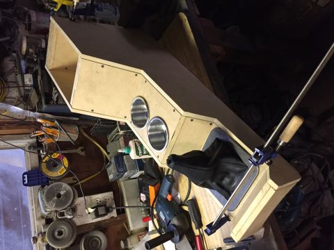 1981 Ford LTD - Mocked up with shifter boot and trim ring. I stitched that boot too.