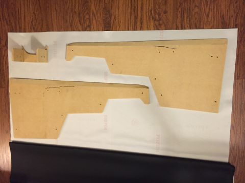 1981 Ford LTD - Beginning to cover it in vinyl. I made the sides removable and bolted from inside so it would hide the seam.