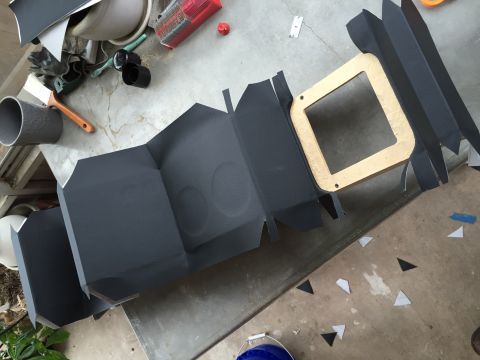 1981 Ford LTD - Slowly working the vinyl down and around. Patience.