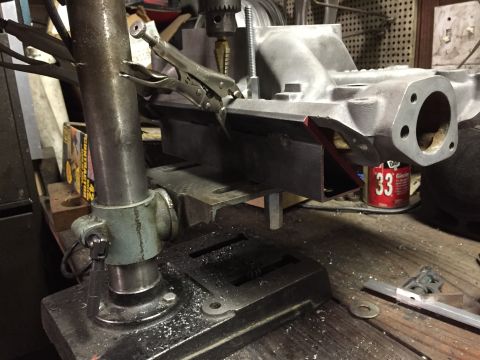1981 Ford LTD - Boring the injector bung holes. I used normal water to lubricate the bit so there wasn't any oil to soak into the aluminum and contaminate…