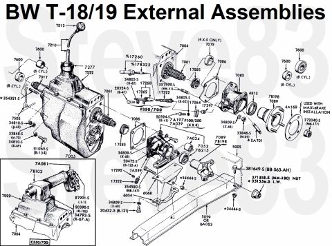 1983 Ford Bronco - BW T-18/19 External Assemblies