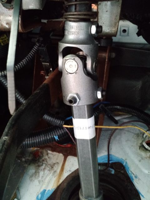 1992 Ford Bronco - Close-up of a steering shaft assembly, identified with a Borgeson label.