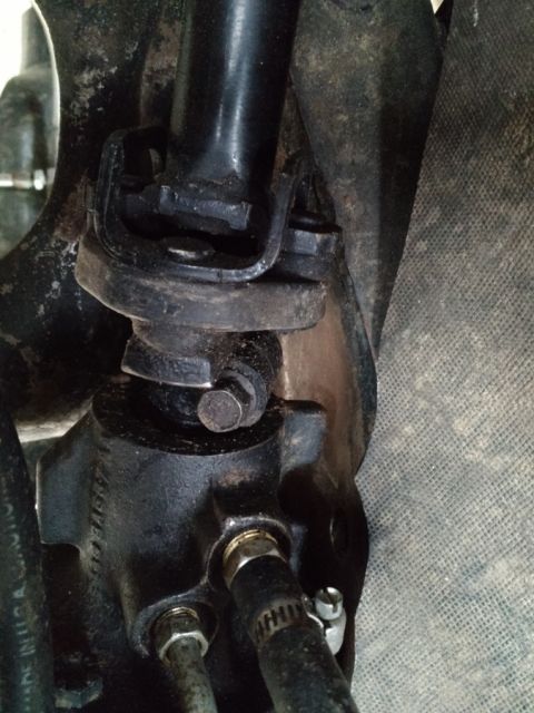 1992 Ford Bronco - Steering shaft universal joint and steering gear box assembly.