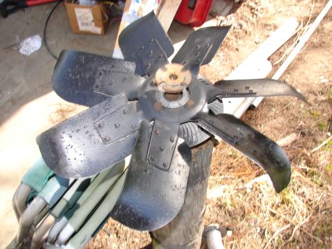 1973 Ford Ranchero - Engine cooling fan with six blades, likely for an older vehicle.