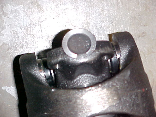 close up of joint and part that connects to new yoke.
