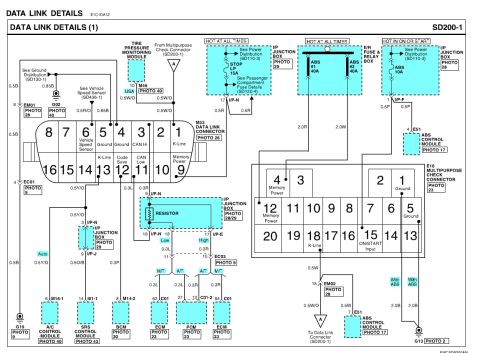 2008 Hyundai Accent - This diagram illustrates the complex electrical connections and components within a vehicle's data link system.