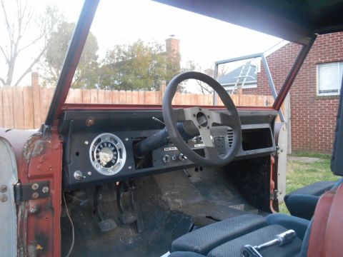 1972 Ford Bronco - Interior view of a 1972 Ford Bronco, highlighting the dashboard and seating area.