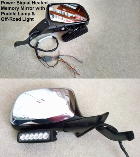 1993 Ford Bronco - Power Memory Signal Heated Mirror with Puddle Lamp & Off-Roading LED floods for '92-96 F-series & Broncos. The memory motors & wiring harne…