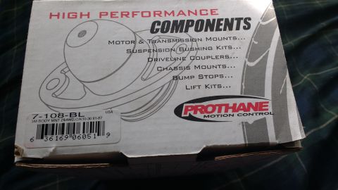 2000 Chevrolet Astro - A Prothane Motion Control high-performance components box is shown, featuring a part number 7-108-BL and a description for GM Body Mounts f…