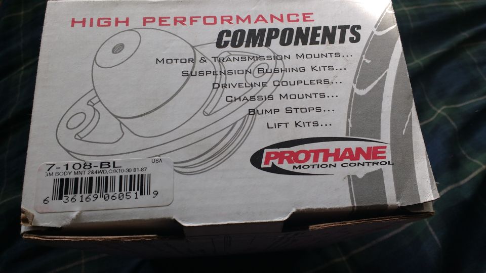 Prothane Motion Control high-performance components box with part number 7-108-BL