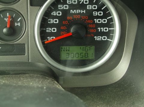 2005 Ford F-150 - Dashboard of a 2005 Ford F-150 with odometer reading 30058.1 and 46F displayed.