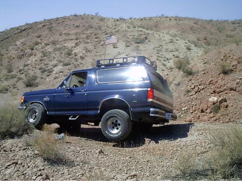1988 Ford Bronco - the wife wanted to see how far i could stuff the tire into the well.