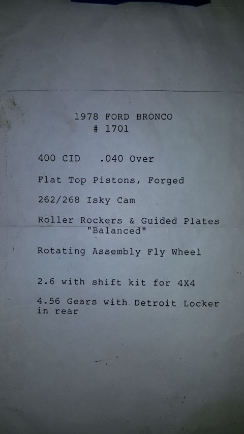 Documents - 1978 Ford Bronco