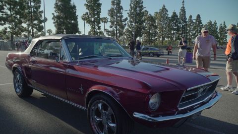 1993 Ford Taurus - A classic red 1967 Ford Mustang convertible is displayed at Knott's Fabulous Fords Forever event.