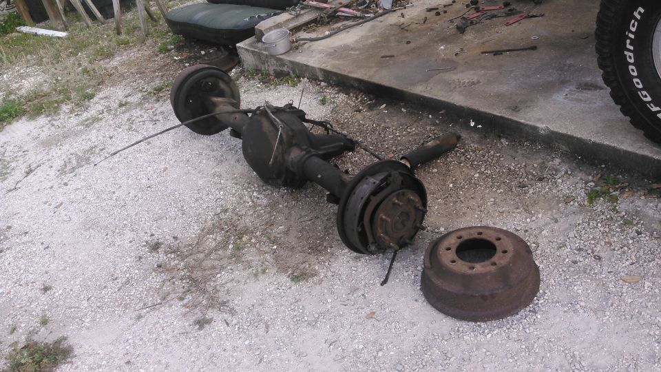 the original semi floating 10.25 Sterling

tho blown up, i may rebuild it in the future and use it for something. everything else on it was good so a set of gears and a junkyard Trac-Lok factory limited slip and it would be pretty nice for something