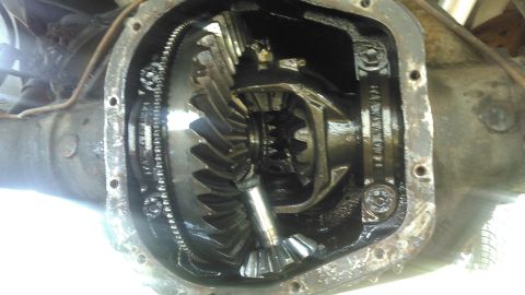 1990 Ford F-250 - inside the diff when i pulled the cover. carrier, spiders ring and pinion are all toast. but i might save this axle for a future use and re…