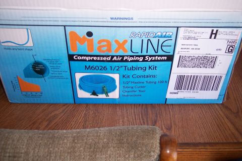 1990 Ford Bronco - A box for a Maxline Compressed Air Piping System kit is shown, featuring product details and shipping information.
