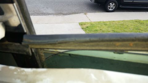 1992 Ford Bronco - Close-up of the window trim on a 1992 Ford Bronco.