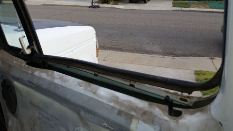 1992 Ford Bronco - Window trim removed from a 1992 Ford Bronco for replacement.