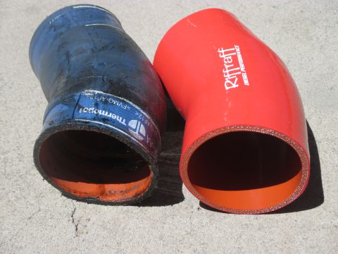 2007 Ford F-250 - OEM Ford next to Riffraff turbo CAC boot.