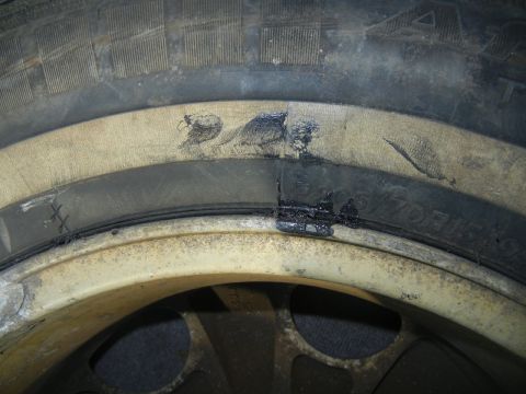 1969 Ford Fairlane - Used tire purchased from and installed by Tires and More for Less in NE Minneapolis on 03May2016, pic02. The next morning, when I saw this…