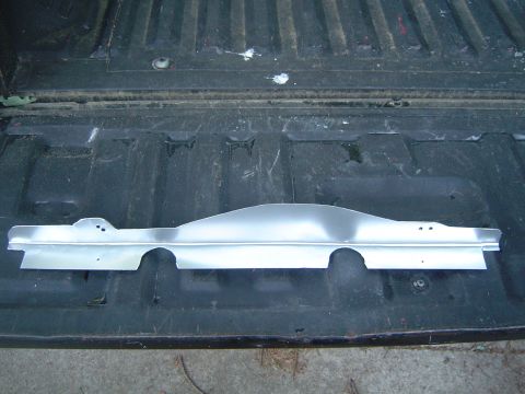 1986 Ford Bronco - I cut out and shaped this simple gap filler from a piece of scrap sheet metal. (Painted with aluminum paint)