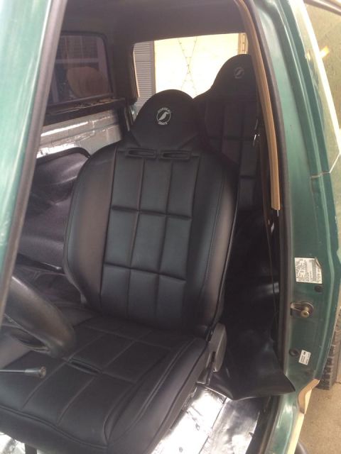 1990 Ford Bronco - Seeing what 4 bucket seats would look like. No shoulder post mount in the rear for 3-pt belts, only lap. Buckets would allow harrness restr…